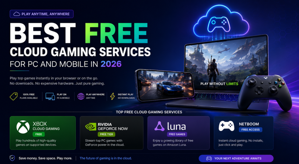 Free Cloud Gaming Services 2026 for PC and Mobile